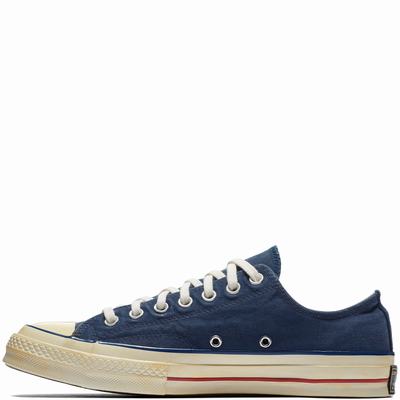 Converse Chuck Taylor All Star '70 Vintage '36 Canvas Low Tops Mens - Navy/Blue/Red Shoes (571QIEZB)